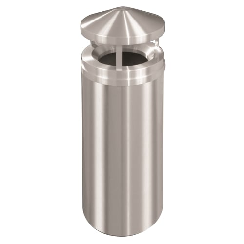 Glaro New Yorker 16 Gallon Canopy Top Waste Receptacle, Satin Aluminum